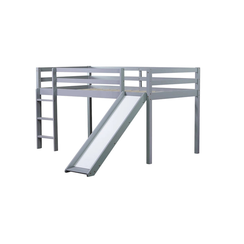 Lit mezzanine surbaissé format jumeau avec toboggan et échelle