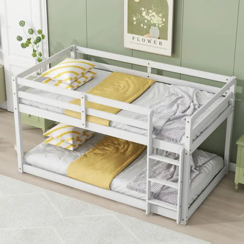 Lit mezzanine superposé simple avec deux plateformes à 13 lattes