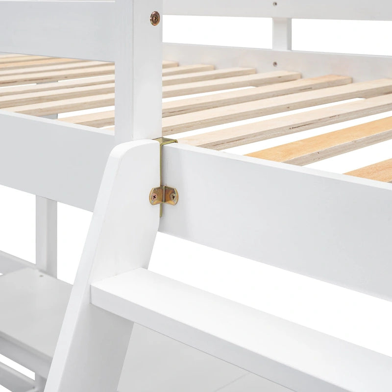 Lit mezzanine en L avec échelle et deux bureaux intégrés