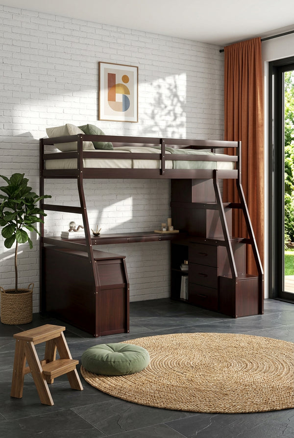 Lit mezzanine avec bureau