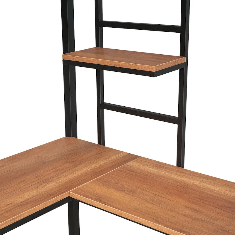 Lit mezzanine en métal avec bureau et étagère, taille simple