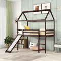 Lit mezzanine cabane en bois double avec toboggan