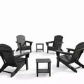Ensemble de 4 chaises Adirondack pliantes avec 2 tables d'appoint, chaises d'extérieur modernes en HDPE pour patio, terrasse, balcon, jardin