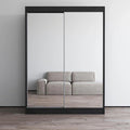 Armoire-penderie à 2 portes miroir avec finition brillante | 120 ou 150 cm de largeur