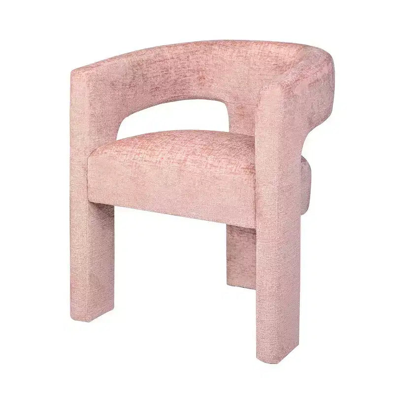 Fauteuil sculptural Jofran, Gwen Modern Luxury Jacquard Fabric Upholstered - Couleur rose
