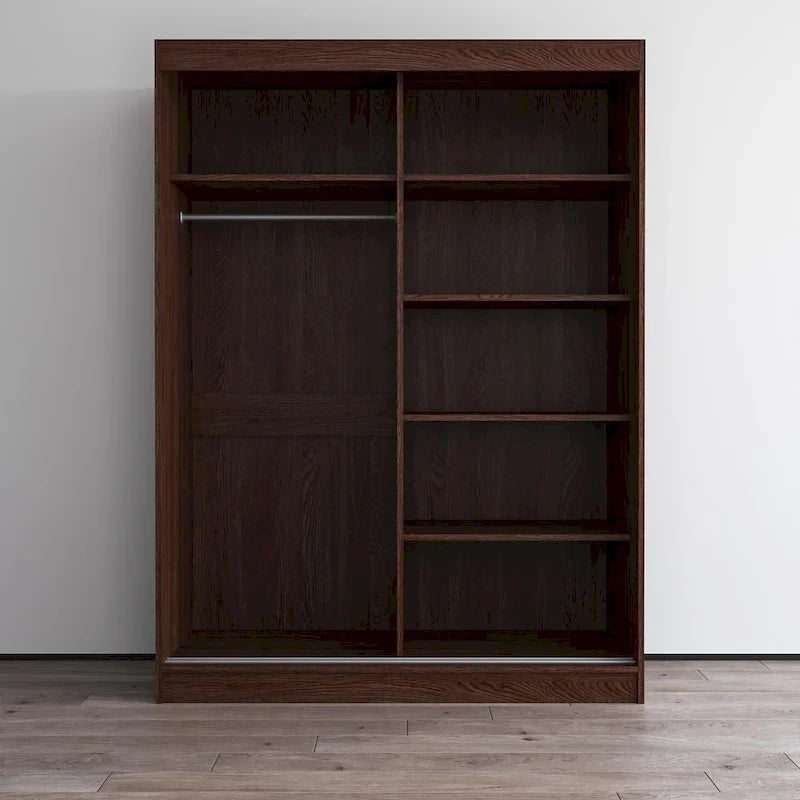 Armoire-penderie à 2 portes miroir avec finition brillante | 120 ou 150 cm de largeur
